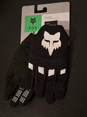 Fox Brand Motorcycle Dirt bike racing gloves — black white youth medium new nwt